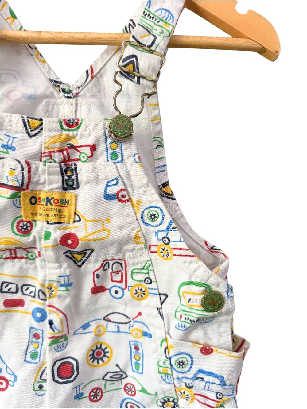 Vintage OshKosh vehicle print shortalls - Picture 2 of 5